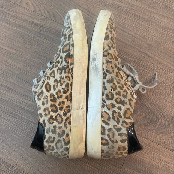 GOLDEN GOOSE SUPERSTAR SNEAKERS LEOPARD SUEDE & RED GLITTER STAR - Picture 4 of 14